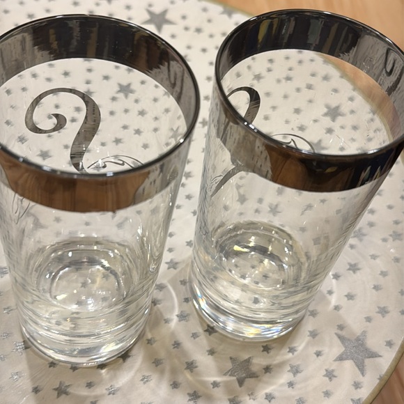 MCM Retro Dorothy Thorpe Silver Band Initial “L” Highball Glasses - Picture 4 of 6
